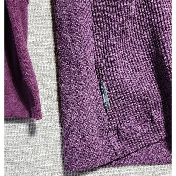 Columbia Hooded Waffle Knit Open Front Cardigan Women’s XL Purple - Picture 11 of 12